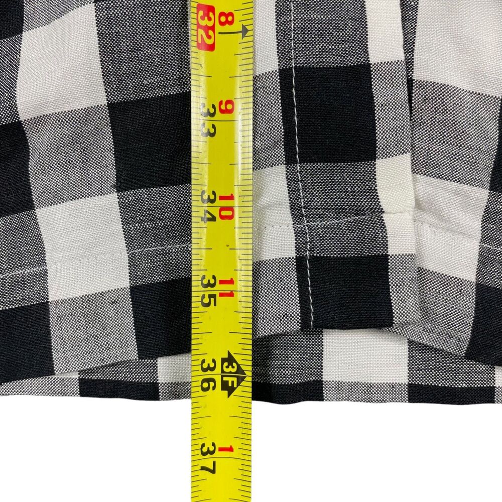 LOFT Dress Womens 8P Petite Black White Plaid Button V-Neck Checkered Casual NWT - Picture 9 of 10